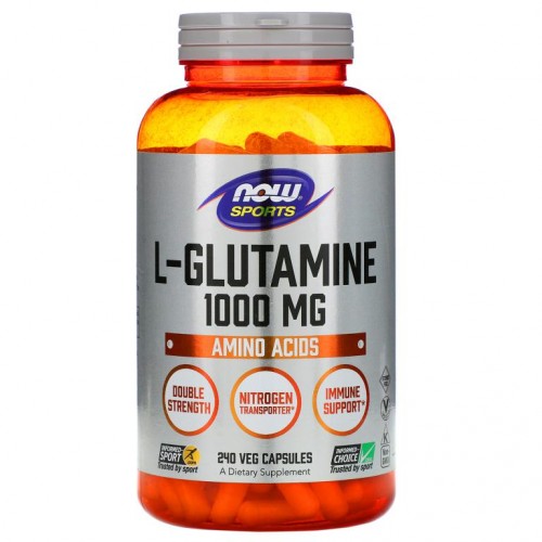 NOW Foods, 스포츠, L-글루타민, 1,000mg, 베지 캡슐 240정
