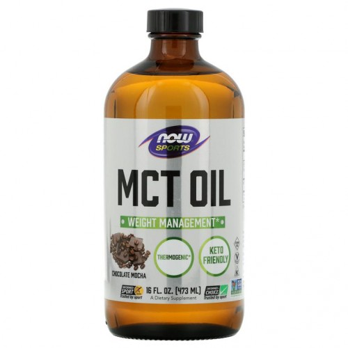 NOW Foods, 스포츠, MCT 오일, 초콜릿 모카, 16 fl oz (473 ml)