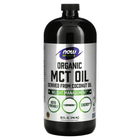 NOW Foods, 스포츠, 유기농 MCT 오일, 32 fl oz (946mL)