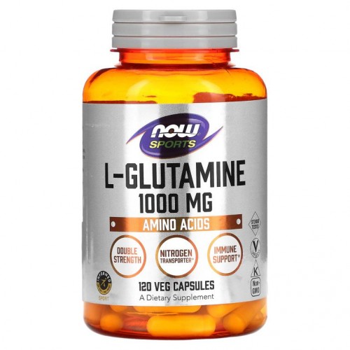 NOW Foods, 스포츠, l-글루타민, 더블 스트렝스, 1,000mg, 베지 캡슐 120정