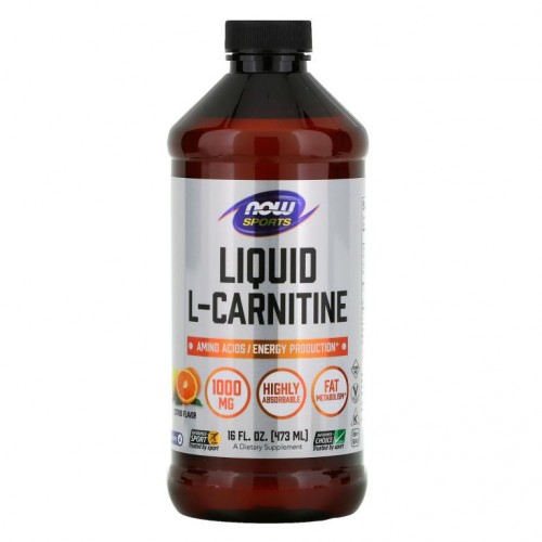 NOW Foods, 스포츠, 액상 l-카르니틴, 시트러스 맛, 1,000mg, 473ml(16fl oz)