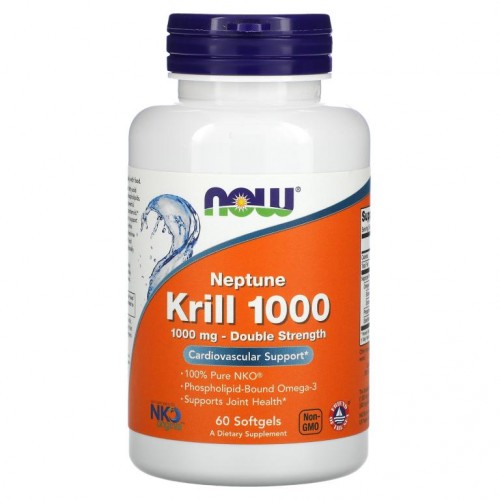 NOW Foods, 넵튠 크릴 1000, 더블 스트렝스, 1,000mg, 소프트젤 60정