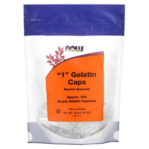 NOW Foods, "1" Gelatin Caps, Approx. 500 Empty Gelatin Capsules