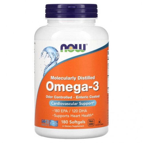 NOW Foods, 오메가3, EPA 180/DHA 120, 소프트젤 180정