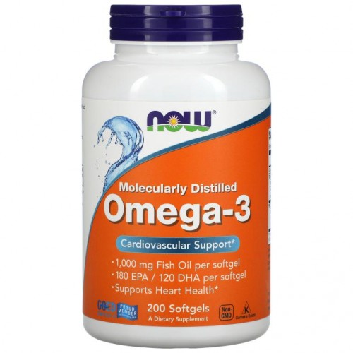 NOW Foods, 오메가3, EPA 180/DHA 120, 소프트젤 200정