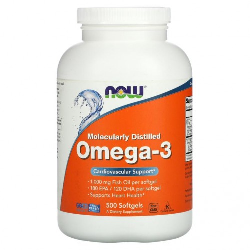 NOW Foods, 오메가3, EPA 180/DHA 120, 소프트젤 500정