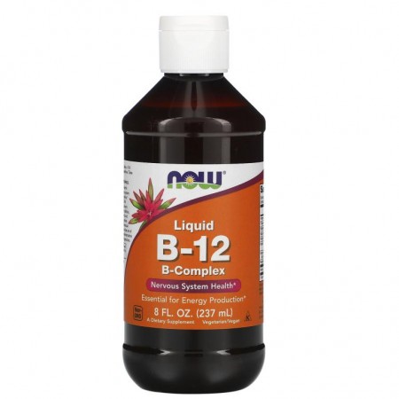 NOW Foods, B-12, 액체, B-콤플렉스, 8 액량 온스 (237 밀리리터)