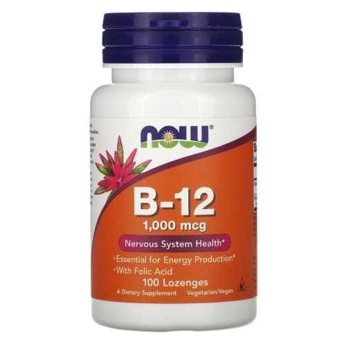 NOW Foods, B-12, 1,000mcg, 사탕 정제 100정