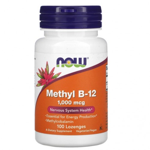 NOW Foods, 메틸 B-12, 1,000mcg, 로렌지 사탕 100정