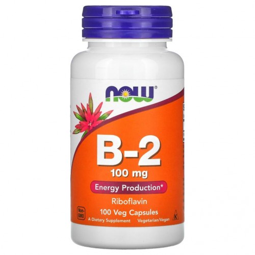 NOW Foods, B-2, 100mg, 베지 캡슐 100정