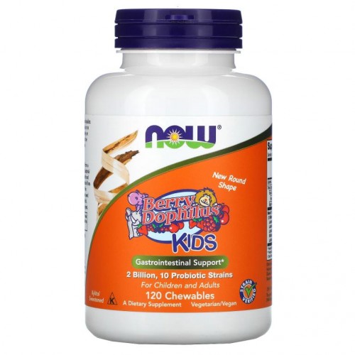 NOW Foods, Berry Dophilus, 어린이용, 20억 CFU, 츄어블 120정
