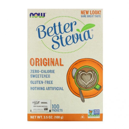 NOW Foods, Better Stevia, 제로 칼로리 감미료, 오리지널, 100팩, 100g(3.5oz)