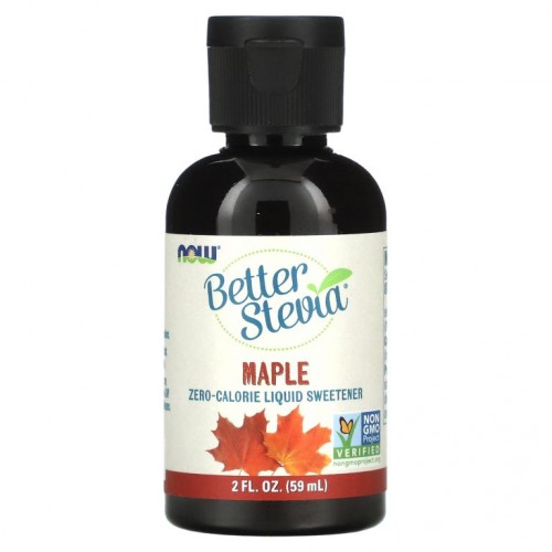 NOW Foods, Better Stevia, 제로 칼로리 액상 감미료, 메이플, 2 fl oz (59 ml)