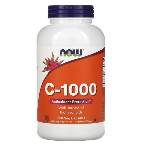 NOW Foods, C-1000, 바이오플라보노이드 100mg 함유, 베지 캡슐 250정