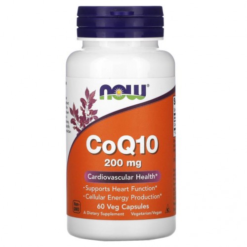 NOW Foods, CoQ10, 200mg, 베지 캡슐 60정