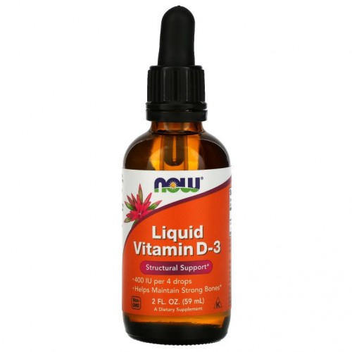 NOW Foods, 액상 비타민D-3, 10mcg(400IU), 59ml(2fl oz)