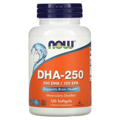 NOW Foods, DHA-250, 소프트젤 120정