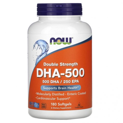 NOW Foods, DHA-500, 더블 스트렝스, 소프트젤 180정