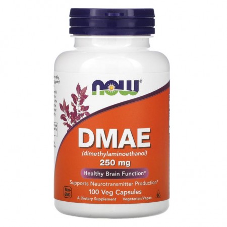 NOW Foods, DMAE, 250mg, 베지 캡슐 100정