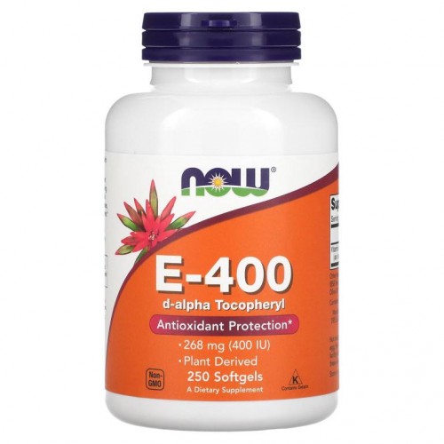 NOW Foods, E-400, 268mg, 소프트젤 250정