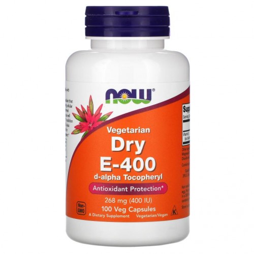 NOW Foods, 베지테리안 드라이 E-400, 268mg(400IU), 베지 캡슐 100정