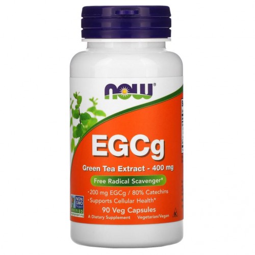 NOW Foods, EGCG, 녹차 추출물, 400mg, 베지 캡슐 90정