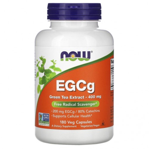NOW Foods, EGCg, 녹차추출물, 400mg, 베지 캡슐 180정