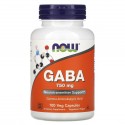 NOW Foods, GABA, 750mg, 베지 캡슐 100정