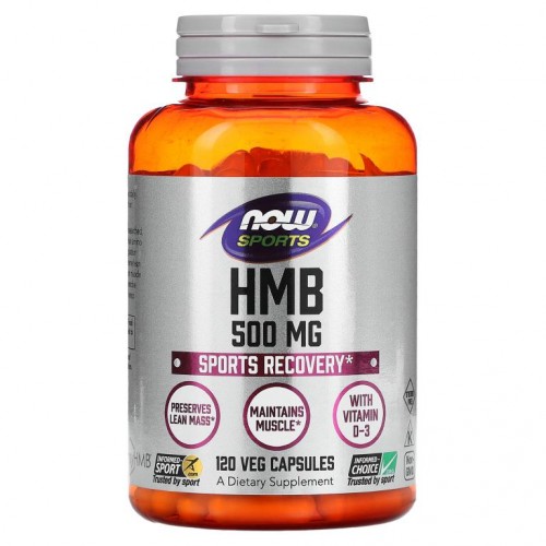 NOW Foods, HMB, 스포츠 리커버리, 500mg, 120 식물성 캡슐