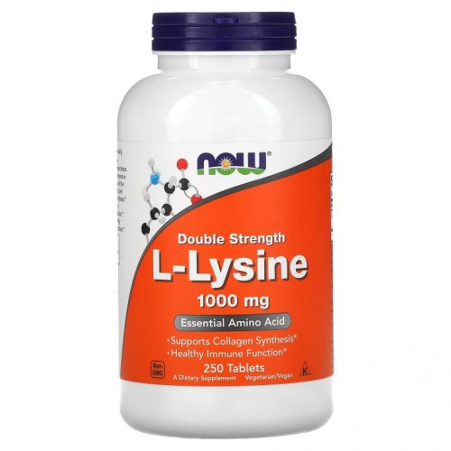 NOW Foods, L-라이신, 1,000mg, 250정