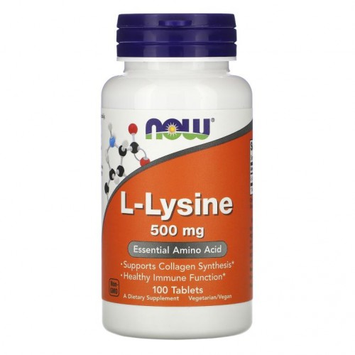 NOW Foods, L-라이신, 500mg, 100정