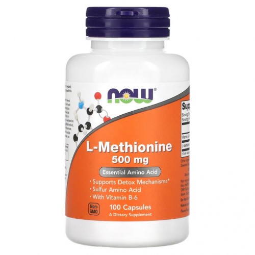 NOW Foods, L-메티오닌, 500mg, 캡슐 100정