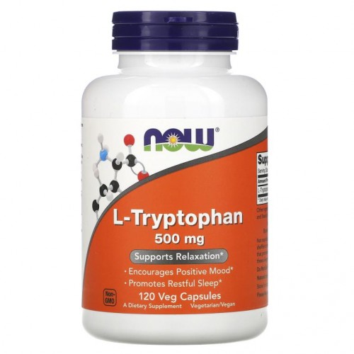 NOW Foods, L-트립토판, 500mg, 베지 캡슐 120정