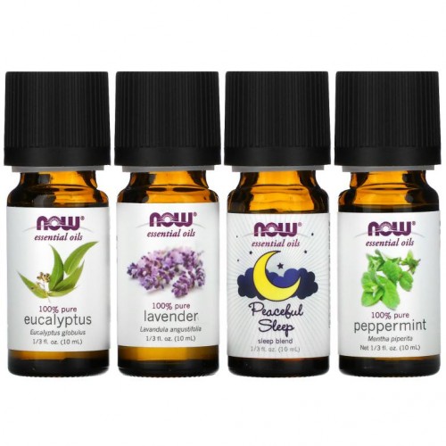 NOW Foods, Let There Be Peace & Quiet, 릴렉스 에센셜 오일 키트, 병 4개, 각 10ml(1/3fl oz)