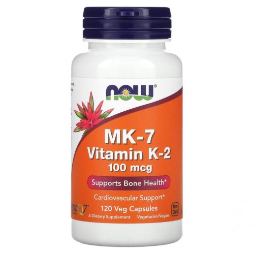 NOW Foods, MK-7 비타민K-2, 100mcg, 베지 캡슐 120정