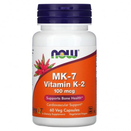 NOW Foods, MK-7 비타민K-2, 100mcg, 베지 캡슐 60정