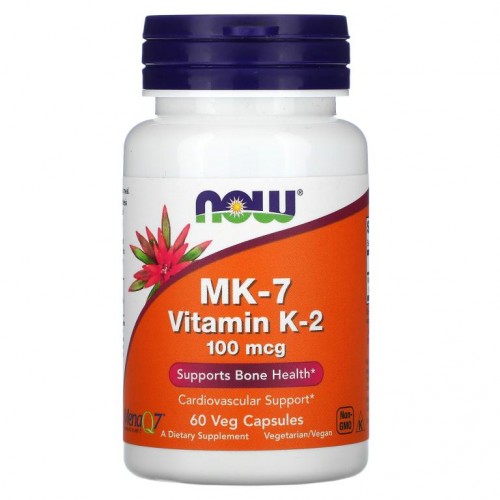 NOW Foods, MK-7 비타민K-2, 100mcg, 베지 캡슐 60정