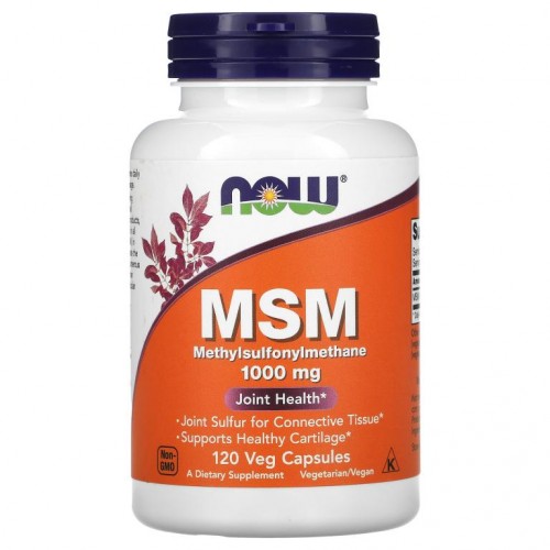 NOW Foods, MSM, 메틸술포닌메탄, 1,000 mg, 120 야채 캡슐
