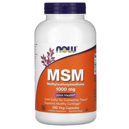 NOW Foods, MSM, 메틸설포닐메테인, 1,000mg, 베지 캡슐 240정