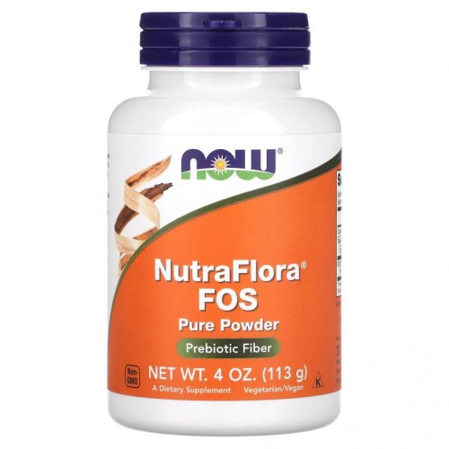 NOW Foods, NutraFlora FOS, 순수한 파우더, 4 oz (113 g)