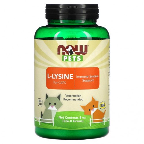 NOW Foods, Pets, 반려묘용 L-라이신, 226.8g(8oz)