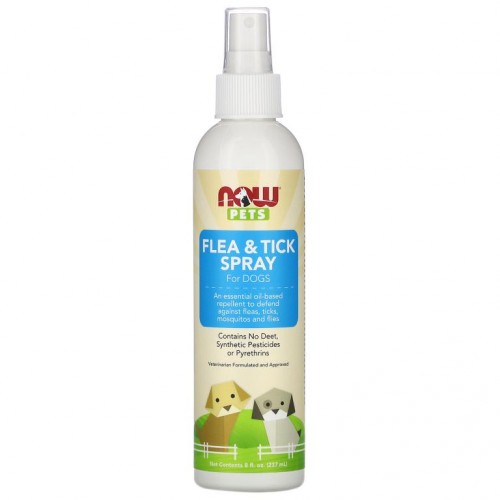NOW Foods, Pets, 반려견용 벼룩 및 진드기 스프레이, 237ml(8fl oz)