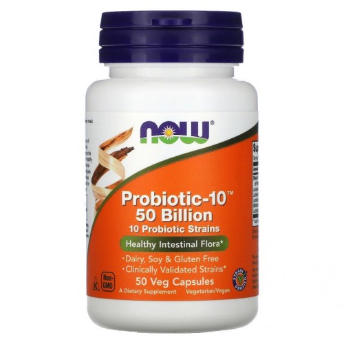 NOW Foods, Probiotic-10, 500억, 베지 캡슐 50정