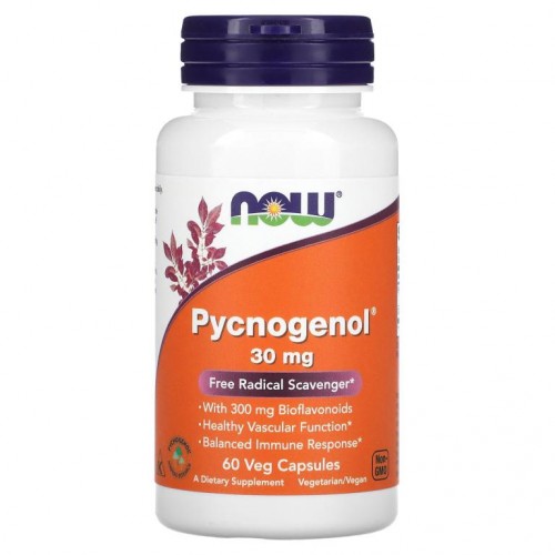 NOW Foods, Pycnogenol, 30mg, 베지 캡슐 60정