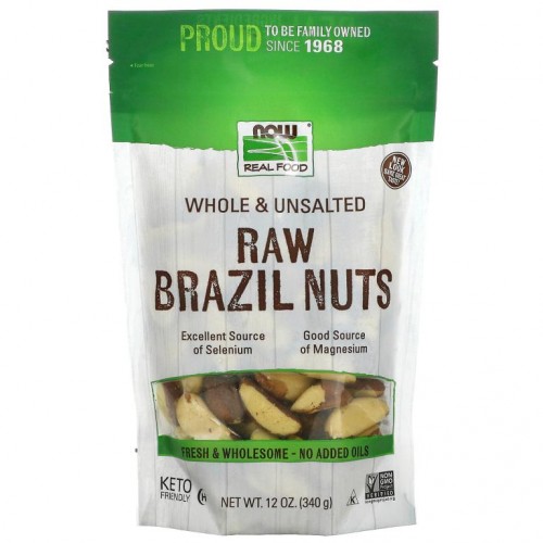 NOW Foods, Real Food, 무가공 브라질넛, 통견과, 무염, 340g(12oz)
