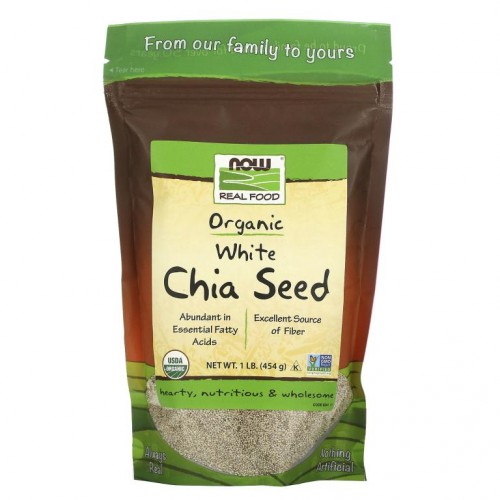 NOW Foods, Real Food, 유기농 화이트 치아씨, 454g(1lb)