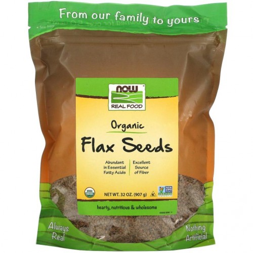 NOW Foods, Real Food, 유기농 아마씨, 907g(32oz)