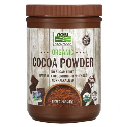 NOW Foods, Real Food, Cocoa Lovers, 유기농 코코아 분말, 340g(12oz)