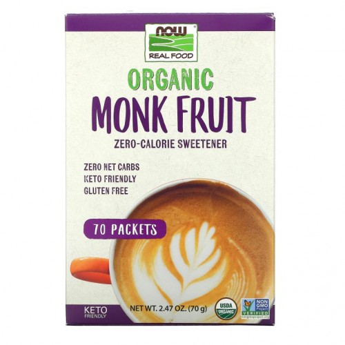 NOW Foods, Real Food, 유기농 나한과 제로 칼로리 감미료, 70팩, 70g(2.47oz)