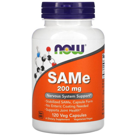 NOW Foods, SAMe, 200 mg, 120 식물성 캡슐